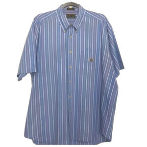 Alexander Julian Colours Preppy Striped Button Down Dress Shirt With Logo XL